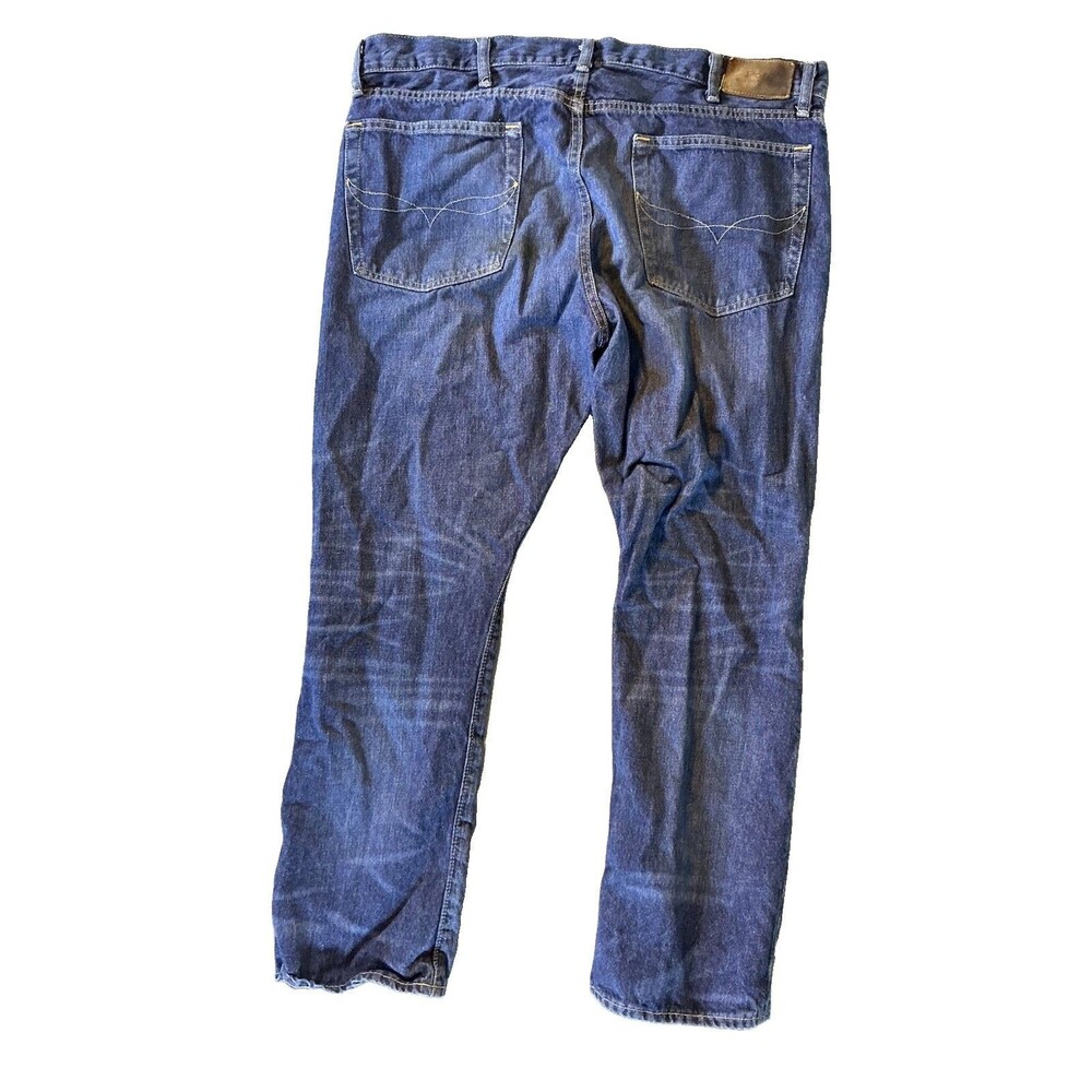 Polo Ralph Lauren Varick Straight Slim Straight Mens 38x30 Blue Jeans Whiskers